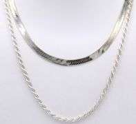 Lot of 2 sterling silver chains