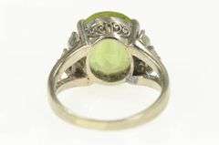 14K White Gold Peridot Marquise Diamond Modern Cocktail Ring