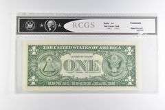 RCGS Gem CU 66 PQ $1 1957-B US Silver Certificate Blue Seal FR#1621
