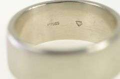 Platinum 9.3mm Men's Textured Wedding Band Ring