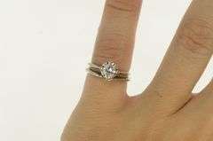 18K White Gold 0.49 Ct Diamond Solitaire Engagement Ring