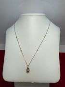 BRAND NEW 14K ROSE GOLD AND DIAMOND STATION NECKLACE WITH DIAMOND THAI BUDHA PENDANT