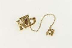 10K Yellow Gold Kappa Rho Delta Seed Pearl Victorian Charm/Pendant