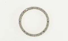 10K White Gold Diamond Circle Journey Symbol Vintage Pendant