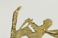 14K Yellow Gold Diamond Cut Skier Vintage Sprorts Charm/Pendant