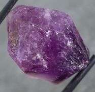 Big 35.17ct rich violet uncut Amethyst
