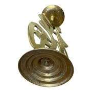 MCMTall Solid Brass Candle Holder With Good Luck Chinese Symbol