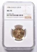MS70 1986 $10 American Gold Eagle 1/4 Oz Gold NGC