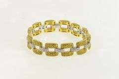 18K Yellow Gold 12.45 Ctw Citrine Diamond Pave Bar Chain Bracelet