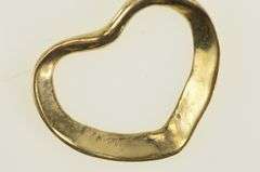 14K Yellow Gold Curvy Heart Love Symbol Romantic Pendant