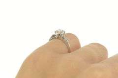 14K White Gold 0.20 Ctw Diamond Solitaire Classic Engagement Ring