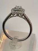 CERTIFIED BRAND NEW 14K WHITE GOLD DIAMOND HALO SETTING RING.