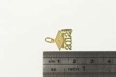 10K Yellow Gold 2012 Cut Out Graduation Cap School Charm/Pendant
