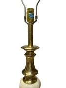 Stiffel Brass and Ivory Enamel Table Lamp MCM