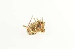 14K Yellow Gold Sapphire Diamond Honey Bumble Bee Pendant/Pin