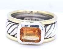 David Yurman Citrine Cigar band ring