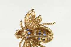 14K Yellow Gold Sapphire Diamond Honey Bumble Bee Pendant/Pin