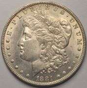 1881 Morgan Silver Dollar, Circulated With Luster.