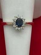 14k yellow gold sapphire and diamond ring