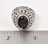 Ancestral Sterling Silver Black Onyx Gemstone Dome Ring