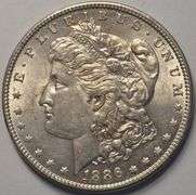 1886 Morgan Silver Dollar, Circulated.