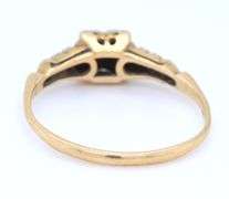 Vintage 14kt yellow gold diamond ring