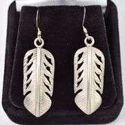 Simply Beautiful Sterling Silver Feather Dangle Earrings