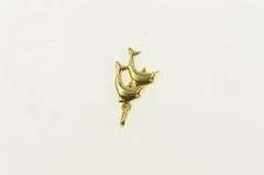 18K Yellow Gold Puffy Jumping Dolphin Vintage Animal Charm/Pendant