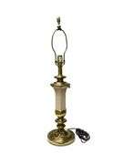Stiffel 3 Way Brass and Ivory Enamel Table Lamp Vase Shape