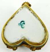 Vintage Handpainted French Heart Trinket Box