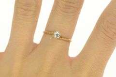 14K Yellow Gold 0.30 Ct Old European Diamond Engagement Ring