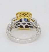 LeVian Blue Sapphire & Diamond Halo Ring