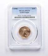 MS70 1998 $10 American Gold Eagle 1/4 Oz Gold PCGS