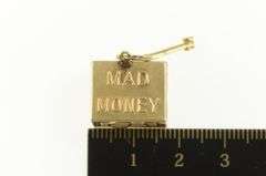 14K Yellow Gold Emergency Money Cash Dollar Bill Hammer Charm/Pendant