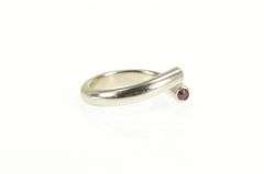 Palladium 0.36 Ctw Natural Ruby Inset Wrap Design Ring