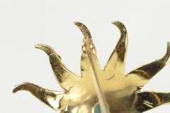 14K Yellow Gold Victorian Turquoise Ornate Sun Flower Pin/Brooch