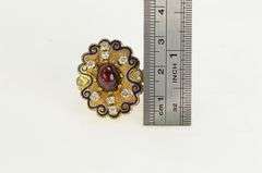 14K Yellow Gold 4.25 Ctw Syn. Ruby Diamond Enamel Ring