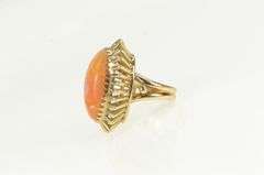 14K Yellow Gold 21.50 Ct Mexican Fire Opal Cocktail Ring
