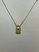 BRAND NEW 14K GOLD AND DIAMOND LOCK AND KEY NECKLACE