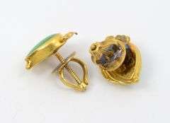 Elegant 18K Pear Shaped Jade Earrings