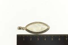 Sterling Silver Moonstone Marquise Cabochon Southwestern Pendant