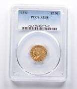 AU58 1911 $2.50 Indian Head Gold Quarter Eagle PCGS