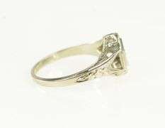 18K White Gold Art Deco 4.8mm Engagement Setting Ring