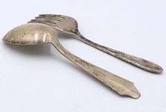 925 Sterling silver signed baby spoon and fork