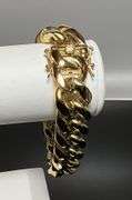 Huge 123.7 Gram 14 Kt Gold Plate Curb Link Bracelet