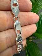 Sterling Silver Flat Marina Link Chain 8.2mm 925 Italy Anchor Mariner Bracelet 10"