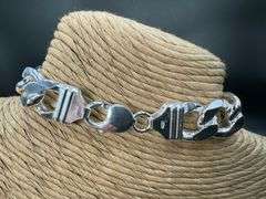 Men's 13.5mm .925 Sterling Silver Heavy Figaro Chain Cuban Link Italy Bracelet 9"