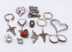 Group lot of vintage 925 sterling silver jewelry