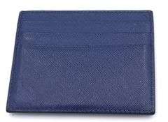 Prada navy blue Saffiano leather card holder