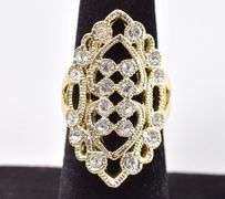 Sparkling Vermeil Sterling Silver CZ Gemstone Ring